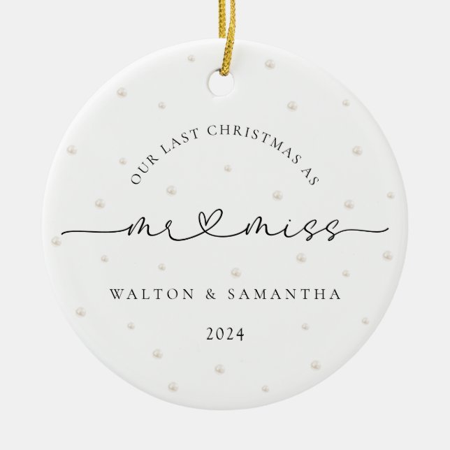 Décoration En Céramique Dernier Noël comme M. et Mlle Pearls (Devant)