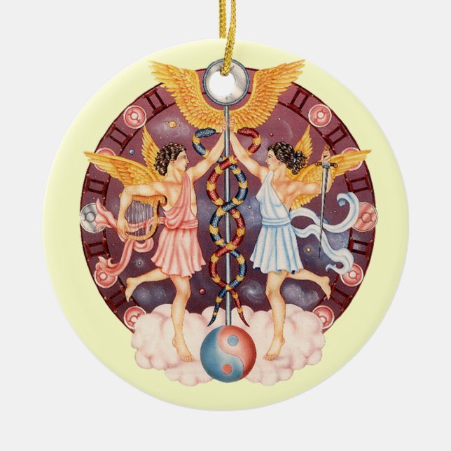 Décoration En Céramique Des Gémeaux de zodiaque - customisez-le ! (Devant)