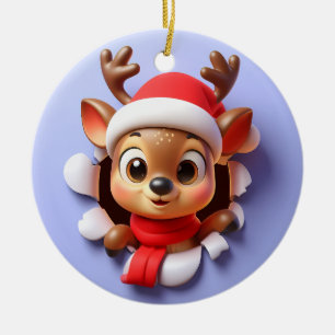 Décoration En Céramique Des Rennes De Père Noël Mignonnes À L'Encombrement