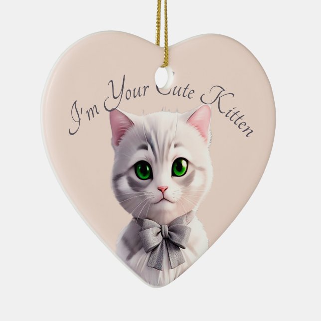 Décoration En Céramique Design avec chaton gris mignon (Droite)