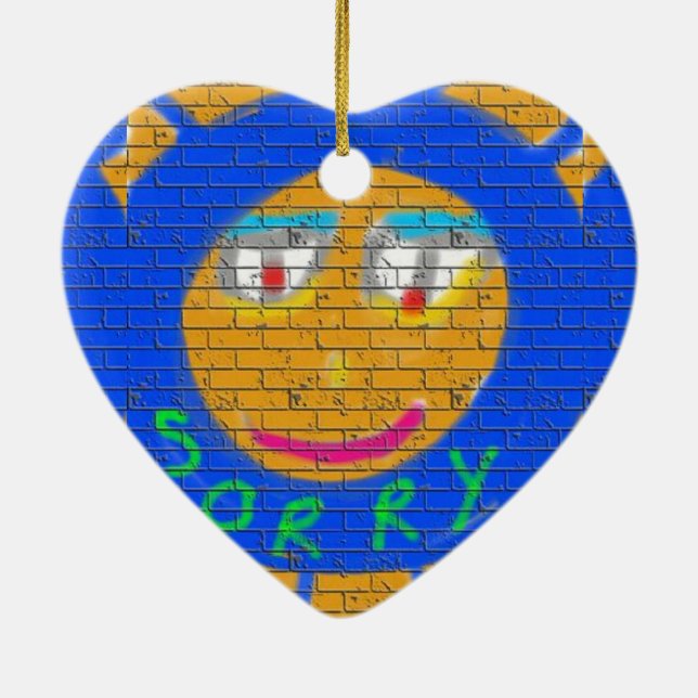 Décoration En Céramique Désolé Graffiti, Art Sad Face, Sadness Regret (Dos)