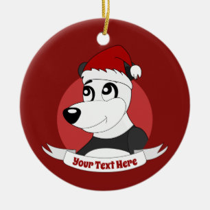 Décoration En Céramique Dessin animé de Noël avec céramique d'ours panda m