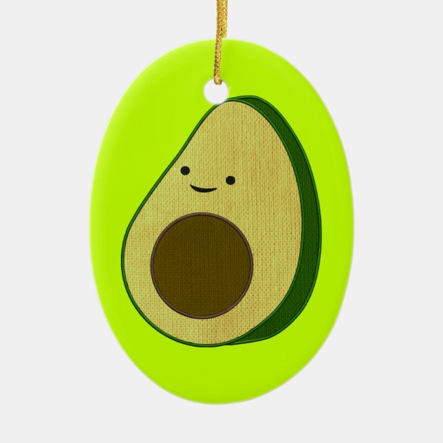 Décoration En Céramique Dessin Avocado mignon Simulé Broderie (Devant)