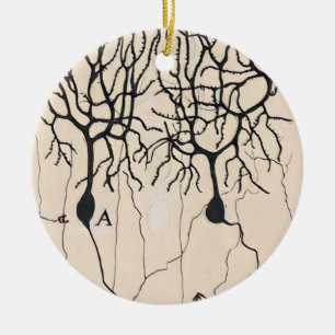 Décoration En Céramique Dessin de neurone vintage par Santiago Ramón y Caj