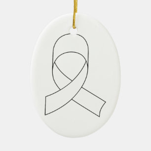 Décoration En Céramique Dessin de ruban blanc