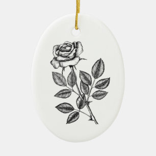 Décoration En Céramique dessin rose 2