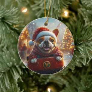 Décoration En Céramique Dessous de verre à rouleaux pour chien Bull Terrie