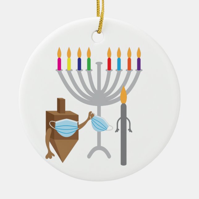 Décoration En Céramique Dessus et bougie avec masque (Devant)