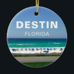 Décoration En Céramique Destin Florida Beach Photographie Balnéaire<br><div class="desc">Une magnifique photo de plage prise dans une destination de vacances balnéaire préférée pour les Floridiens : Destin, Floride. La belle eau bleue turquoise de l'océan à Sandestin rencontre le bord de mer sablonneux pour la photo de paysage de l'île parfaite. Vendez ces adorables ornements à la typographie blanche audacieuse...</div>
