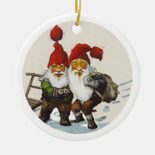 Décoration En Céramique Deux amis de gnome
