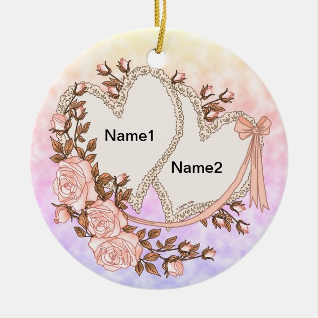 Décoration En Céramique Deux coeurs (Devant)