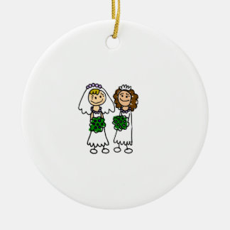 Décoration En Céramique Deux petites jeunes mariées mignonnes