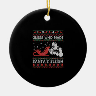 Décoration En Céramique Devinez Qui A Fait De Père Noël Sleigh Dons de
