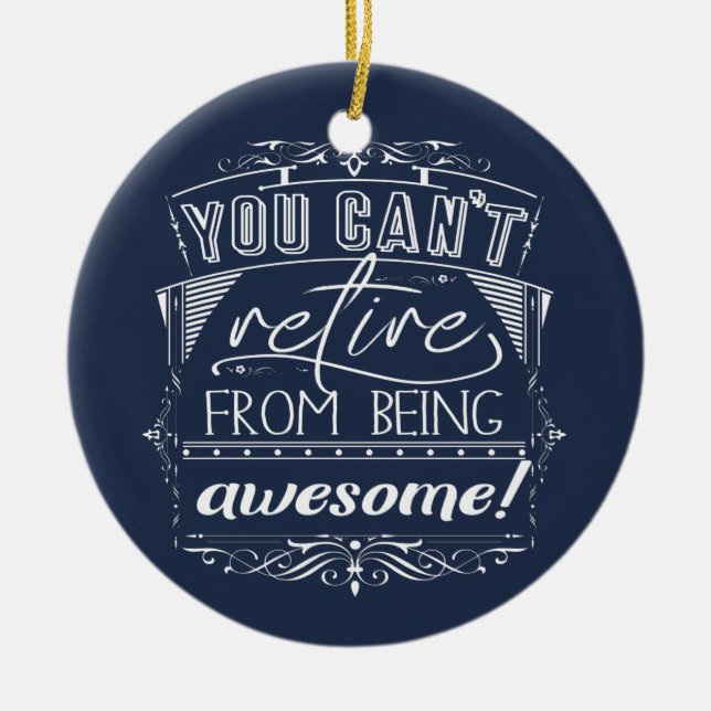 Décoration En Céramique Devis De Retraite Bleu Personnalisé Retrait Awesom (Devant)