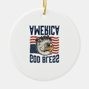 Décoration En Céramique Dieu bénisse l'Amérique Aigle Patriotique Vector D
