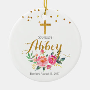 Décoration En Céramique Dieu d'ornement de baptême bénissent l'ornement 