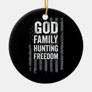 Décoration En Céramique Dieu Famille Chasse Liberté Funny Hunter USA Drape