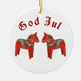 Décoration En Céramique Dieu scandinave juillet de cheval de Dala de Noël