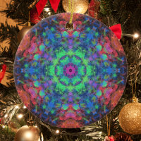 Digital Mandala Green Blue Orange et rose