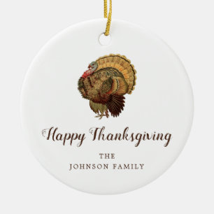 Décoration En Céramique Dinde élégante Joyeux Thanksgiving