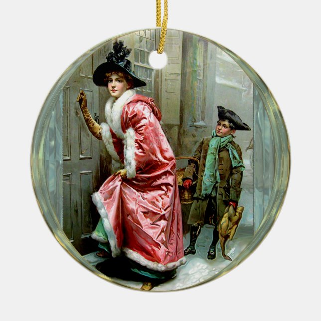 Décoration En Céramique Dîner de Noël victorien (Devant)