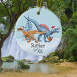 Décoration En Céramique Dinosaur Raptor de Noël Aquarelle Nom<br><div class="desc">Cette conception peut être personnalisée dans la zone fournie en modifiant la photo et/ou le texte. Vous pouvez également le customiser en cliquant sur Personnaliser ce Modèle, puis en choisissant l'option cliquer pour customiser et supprimer ou modifier la couleur de l'arrière - plan, ajouter du texte, modifier la couleur ou...</div>