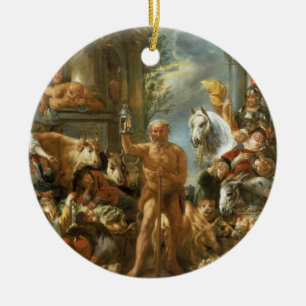 Décoration En Céramique Diogène recherchant un homme honnête, c.1650-55