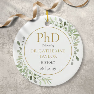 Décoration En Céramique Diplôme de doctorat Aquarelle Véritable Garderie