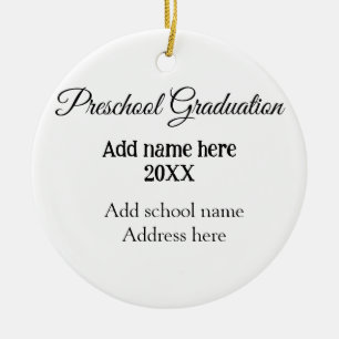 Décoration En Céramique Diplôme de maternelle ajouter le nom de l'école ad