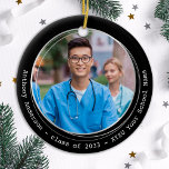 Décoration En Céramique Diplômé Moderne Élégant Personnalisé Photo Graduat<br><div class="desc">Voici notre ornement élégant et moderne de remise de diplômes - la façon parfaite de commémorer votre journée spéciale! Ce gardien simple mais étonnant offre de l'espace pour une photo personnalisée, avec votre nom et votre année scolaire pour une touche vraiment personnalisée. Que vous fêtiez un baccalauréat, un collège ou...</div>