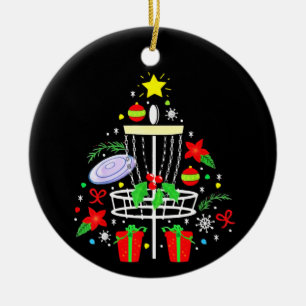 Décoration En Céramique Disque Golf Frisbee Arbre de Noël Ornament Funny