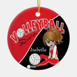 Décoration En Céramique 🏐 Diva Girl en rouge