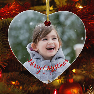 Décoration En Céramique DIY Create Your Own Heart Photo Holiday Christmas