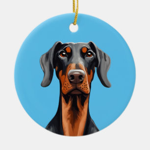 Décoration En Céramique Doberman