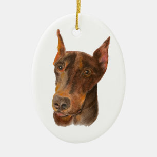 Décoration En Céramique Doberman Pinscher