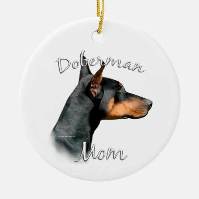 Décoration En Céramique Doberman Pinscher (blk) Maman 2 (Devant)