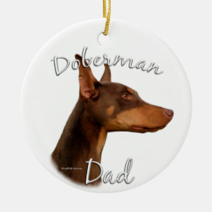Décoration En Céramique Doberman Pinscher (rouge) Papa 2