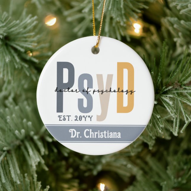 Décoration En Céramique Docteur en psychologie PsyD personnalisé (Arbre)