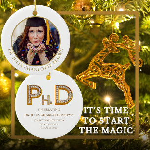 Décoration En Céramique Doctorat Doctorat Doctorat Keepsaké Cadeau Noël Ph