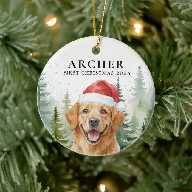 Décoration En Céramique Dog First Christmas Pet Puppy Photo Personalized  (Arbre)