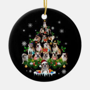 Décoration En Céramique Dog lovers   Bulldog Christmas Tree Ornaments
