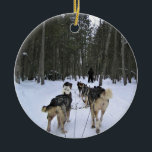 Décoration En Céramique Dog Sledding à Québec, Canada<br><div class="desc">View while riding in a sleigh g pulled by beautiful & happy dogs à Québec,  Québec,  Canada. Dog sledding through a quiet forest trail un of our favorite things on our trip to Québec. Photo prise en février 2012.</div>