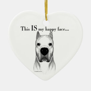 Décoration En Céramique Dogo Argentino Joyeux Visage