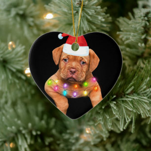 Décoration En Céramique dogue de bordeaux décor de noël pour amoureux de l