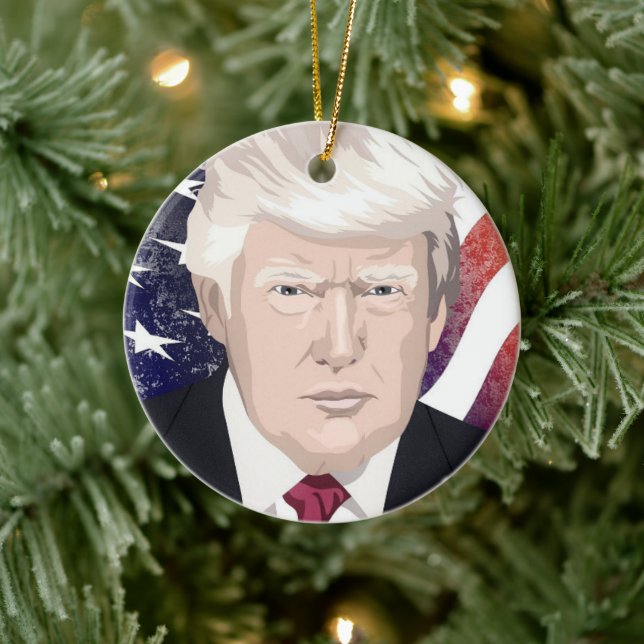 DÉCORATION EN CÉRAMIQUE DONALD TRUMP ORNAMENT DE NOËL (Arbre)