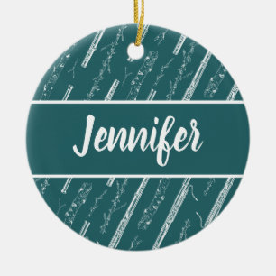 Décoration En Céramique Dons Musique du Lecteur Bassoon Personnalisé bleu