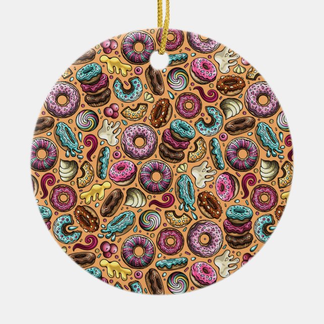 Décoration En Céramique Donuts avec Motif d'arrosage (Devant)