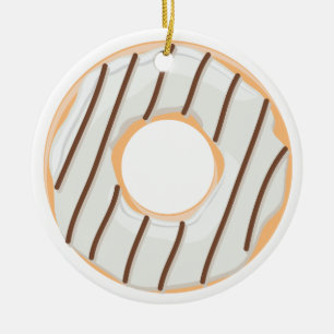 Décoration En Céramique Donuts rose bleu et morceaux motif chocolat