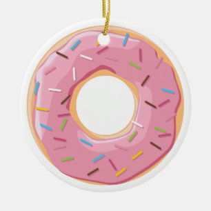 Décoration En Céramique Donuts rose bleu et morceaux motif chocolat