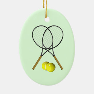 Décoration En Céramique Doubles de tennis Green